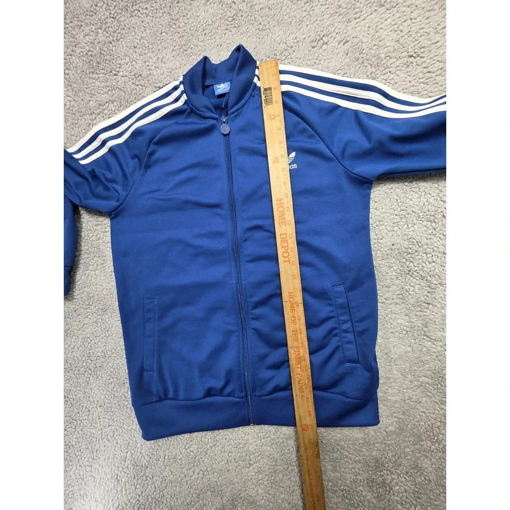 Adidas Youth Boys Size‎ 15-16Y XL Track Jacket Full Zip Blue with White Stripes